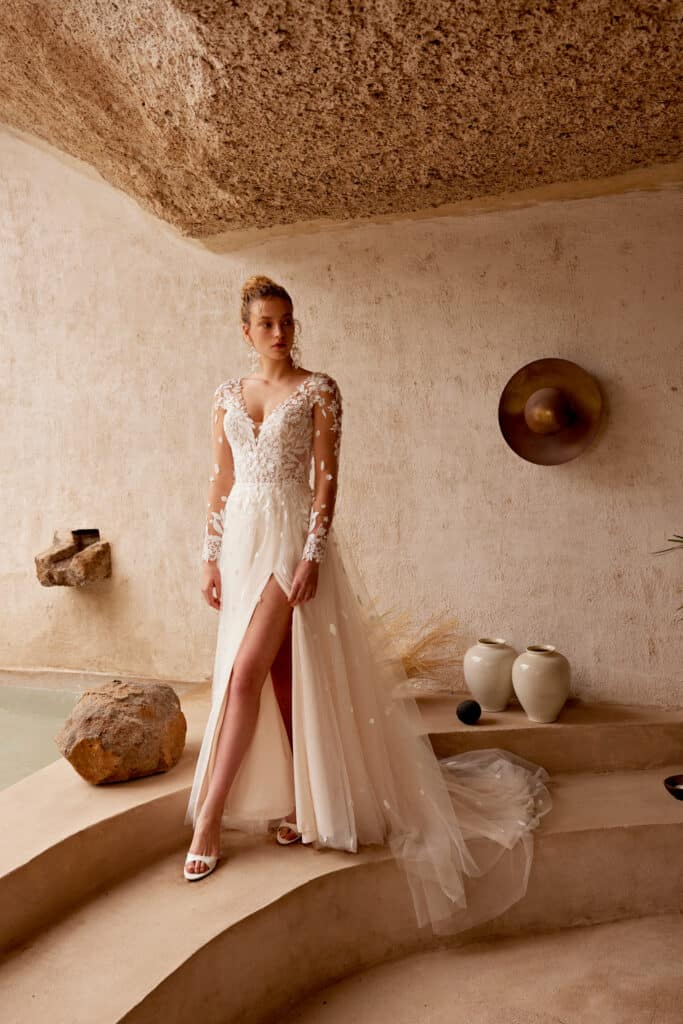 Robe de mariée en tulle et dentelle Valentina - Robe Elysée
